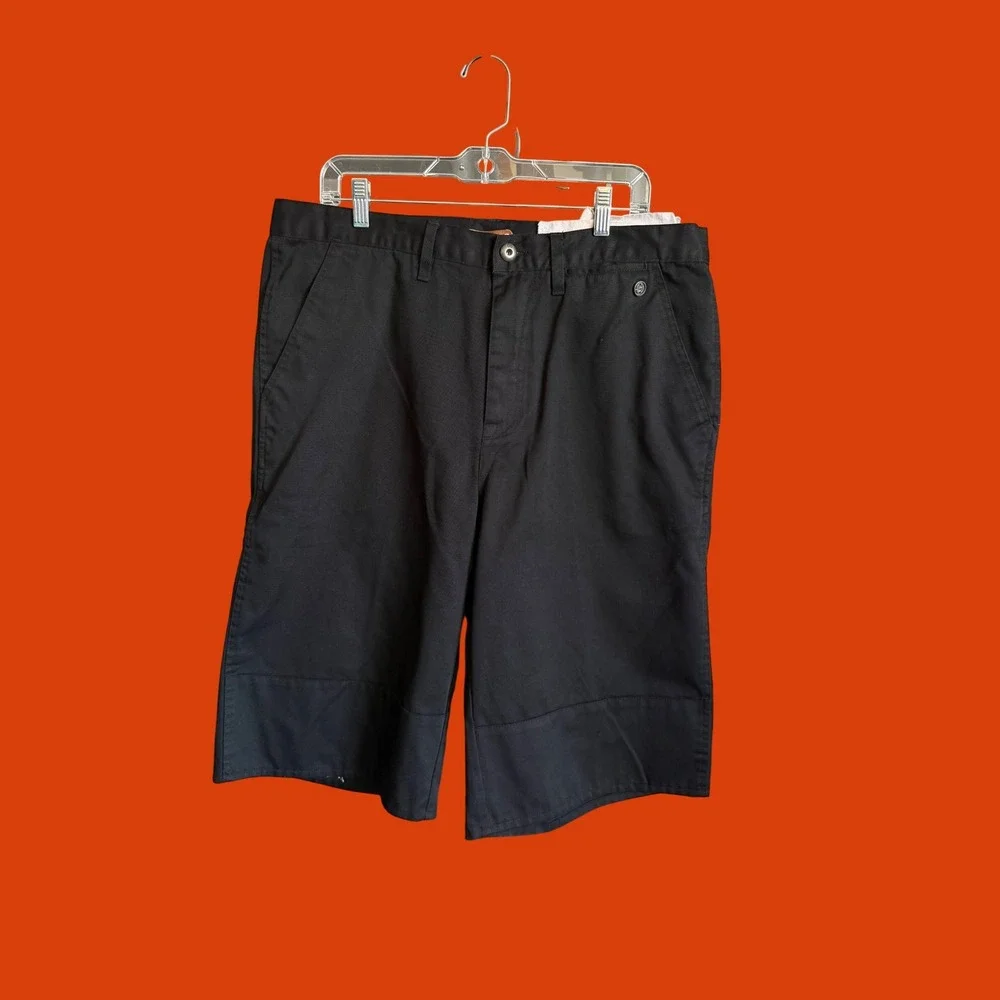 G-Unit Denim Co Mens Black Twill Cargo Shorts Size 38 Y2K Streetwear Baggy